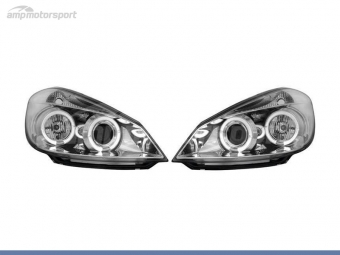 FAROS DELANTEROS OJOS DE ANGEL PARA RENAULT CLIO