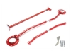KIT BARRAS ANTI-APROXIMAÇÃO DE AÇO PARA VOLKSWAGEN GOLF MK2 / CORRADO - VERMELHO