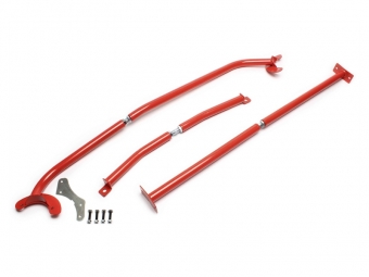 KIT BARRAS ANTI-APROXIMAÇÃO DE AÇO PARA GRUPO VAG / A3 8L / LEON 1M / GOLF MK4 - VERMELHA