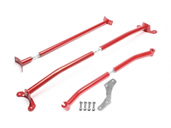 KIT BARRAS ANTI-APROXIMAÇÃO DE AÇO PARA VOLKSWAGEN POLO 6N/6N2 1994-2001 - VERMELHA
