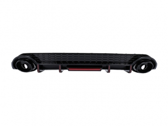 DIFUSOR TRASERO PARA AUDI A3 8Y SEDAN S-LINE 2020- NEGRO BRILLO + LUZ FRENO