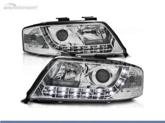 FAROIS DIANTEIROS LUZ DIURNA LED PARA AUDI A6 4B