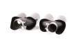 PONTEIRAS DE ESCAPE DUPLAS PARA PORSCHE CAYENNE 95B 14-17 PRETO BRILHO