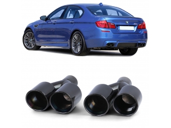 PONTEIRAS DE ESCAPE PRETO BRILHO PARA BMW F10-F11 10-17