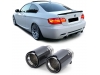 2 PONTEIRAS DE ESCAPES REDONDAS CARBONO BRILHANTE LOOK BMW