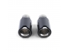 2 PONTEIRAS DE ESCAPES REDONDAS CARBONO BRILHANTE LOOK BMW