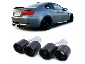 PONTEIRAS DE ESCAPE SAIDA DUPLA UNIVERSAL INOX PRETO MATT
