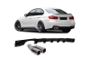 DIFUSOR TRASEIRO EM PRETO BRILHO PARA BMW SÉRIE 3 F30/F31 + PONTEIRA DE ESCAPE CROMADA
