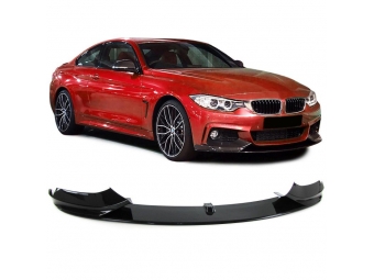 SPOILER DELANTERO LOOK M-PERFORMANCE PARA BMW SERIE 4 F32 / F33 / F36 NEGRO BRILLO