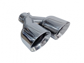 COLA DE ESCAPE INOX DE DOBLE SALIDA REDONDA 89MM - IZQUIERDA