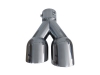 COLA DE ESCAPE INOX DE DOBLE SALIDA REDONDA 89MM - IZQUIERDA
