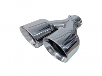 COLA DE ESCAPE INOX DE DOBLE SALIDA REDONDA 89MM - DERECHA
