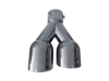 COLA DE ESCAPE INOX DE DOBLE SALIDA REDONDA 89MM - DERECHA