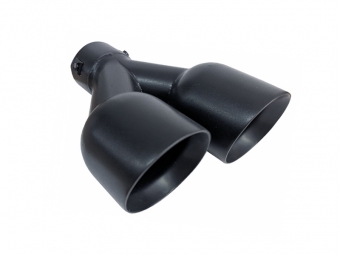 COLA DE ESCAPE INOX DE DOBLE SALIDA REDONDA 89MM NEGRO MATE - IZQUIERDA
