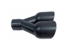 COLA DE ESCAPE INOX DE DOBLE SALIDA REDONDA 89MM NEGRO MATE - IZQUIERDA