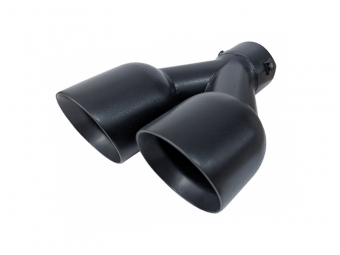 COLA DE ESCAPE INOX DE DOBLE SALIDA REDONDA 89MM NEGRO MATE - DERECHA