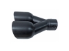 PONTEIRA DE ESCAPE INOX DE DUPLA SAÍDA 89MM PRETO MATE - DIREITA