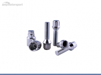 KIT DE TORNILLOS ANTIRROBO CÓNICOS LARGOS PARA VEHICULOS CON SEPARADORES 14X125X46