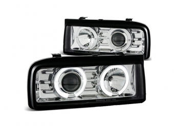 FAROS DELANTEROS ANGEL EYES Y LUPA FONDO CROMO VW CORRADO 1988-1995