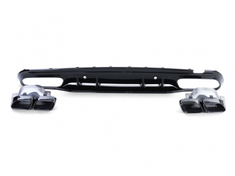 DIFUSOR TRASERO CON COLAS NEGRAS PARA MERCEDES CLASE C KOMBI/SEDAN W205 NEGRO BRILLO