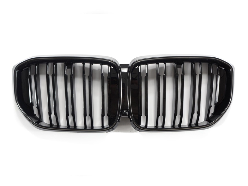 GRELHA DIANTEIRA DUPLA LAMA LED PARA BMW X5 G05 LCI - PRETO BRILHO