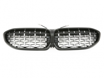PARRILLA DELANTERA DIAMANTE CON LED PARA BMW SERIE 3 G20 / G21 - NEGRO CROMO