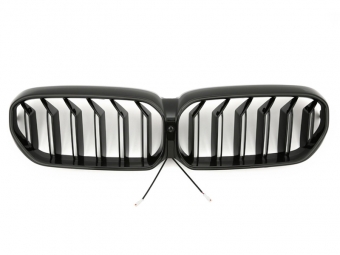 GRELHA DIANTEIRA LAMA DUPLA LED PARA BMW SÉRIE 5 G30 G31 LCI 2020-2023 – PRETO BRILHO