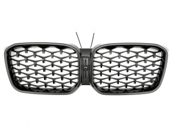 GRELHA DIANTEIRA DIAMANTE LED PARA BMW X3 G01 / X4 G02 LCI 2021-- PRETO BRILHO