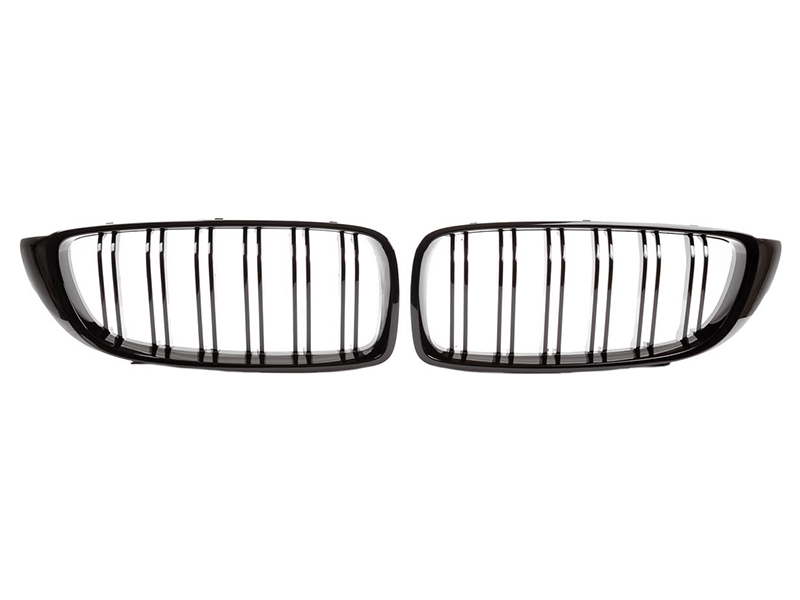PARRILLA DELANTERA DOBLE LAMA PERFORMANCE PARA BMW SERIE 4 F32 / F33 / F36 NEGRO BRILLO