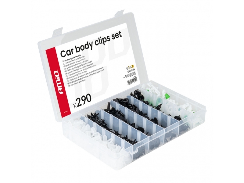 JUEGO DE CLIPS PARA CARROCERÍA 290 PIEZAS AMiO-04742