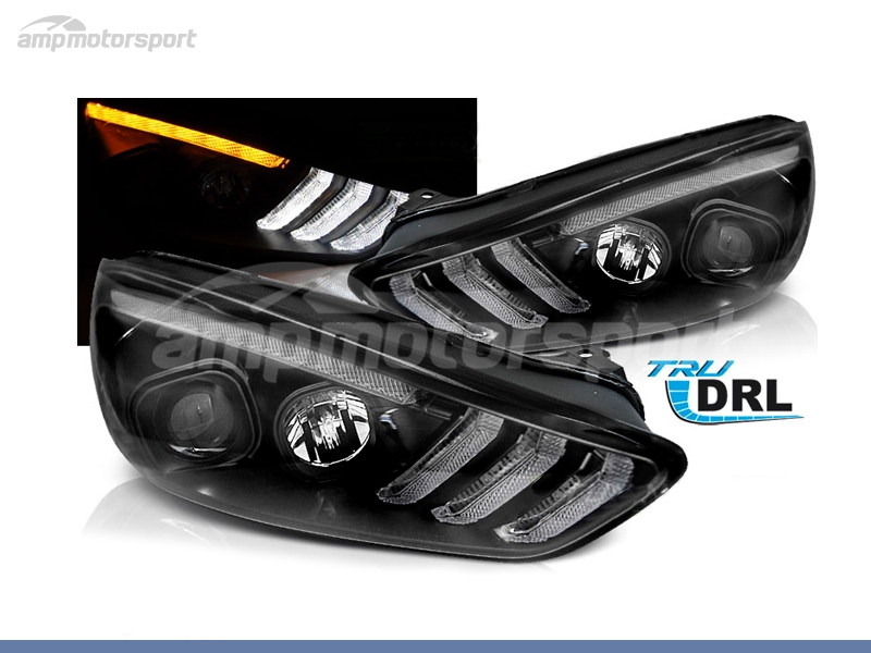 Peça - Farois Dianteiros Luz Diurna Led Real Drl Para Ford Focus Mk