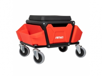 ASIENTO DE TRABAJO RODANTE CON ALMACENAMIENTO DE HERRAMIENTAS 150KG AMiO-04268
