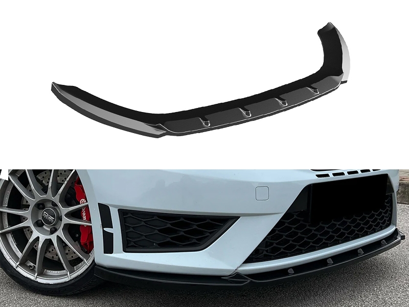 SPOILER DIANTEIRO PARA SEAT LEON MK3 FR/CUPRA 2012-2016 - PRETO BRILHO