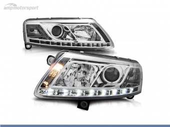 FAROS DELANTEROS LUZ DIURNA LED REAL DRL PARA AUDI A6 4F