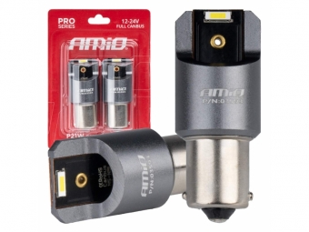 LÂMPADAS LED FULL CANBUS PRO BA15S P21W 2X1860SMD BRANCAS 12V 24V AMiO-03593