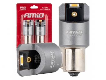 LÂMPADAS LED FULL CANBUS PRO PY21W 2X1860 SMD ÂMBAR 12V 24V AMiO-03594
