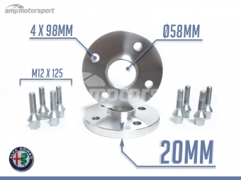 ESPAÇADORES DE 20MM PARA ALFA MITO TIPO 955