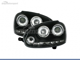 FAROIS DIANTEIROS ANGEL EYES + LUZ DIURNA PARA VOLKSWAGEN GOLF / VARIANT / JETTA MK5