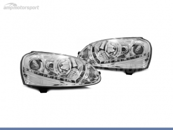 FAROIS DIANTEIROS LUZ DIURNA LED REAL DRL PARA VOLKSWAGEN GOLF / VARIANT / JETTA MK5