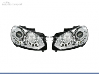 FAROIS DIANTEIROS ANGEL EYES + LUZ DIURNA PARA VOLKSWAGEN GOLF MK6