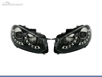 FAROIS DIANTEIROS ANGEL EYES + LUZ DIURNA PARA VOLKSWAGEN GOLF MK6