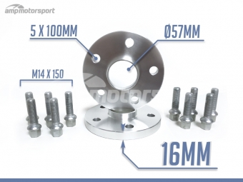 ESPAÇADORES 16MM 1627CS - 5x100mm Ø57mm T M14x150