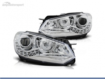 FAROIS DIANTEIROS LUZ DIURNA LED REAL DRL PARA VOLKSWAGEN GOLF MK6