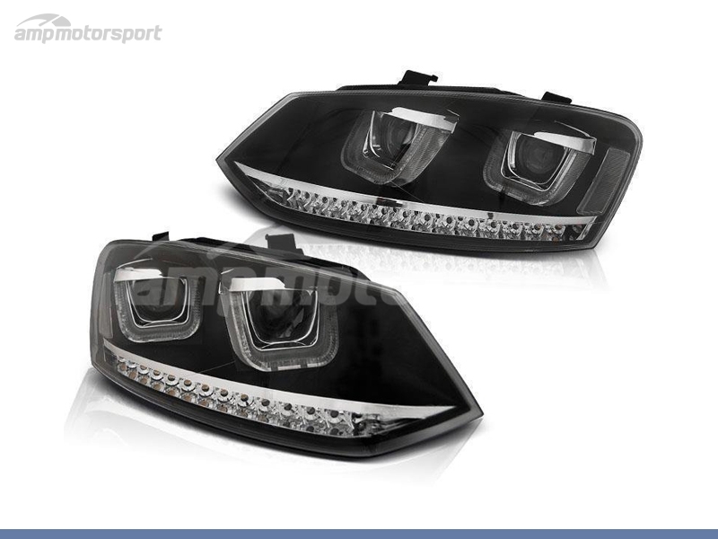 Peça - Farois Dianteiros Led Dts Para Volkswagen Polo 6R Negro 2009