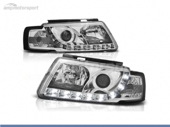 FAROIS DIANTEIROS LUZ DIURNA LED REAL DRL PARA VOLKSWAGEN PASSAT 3B